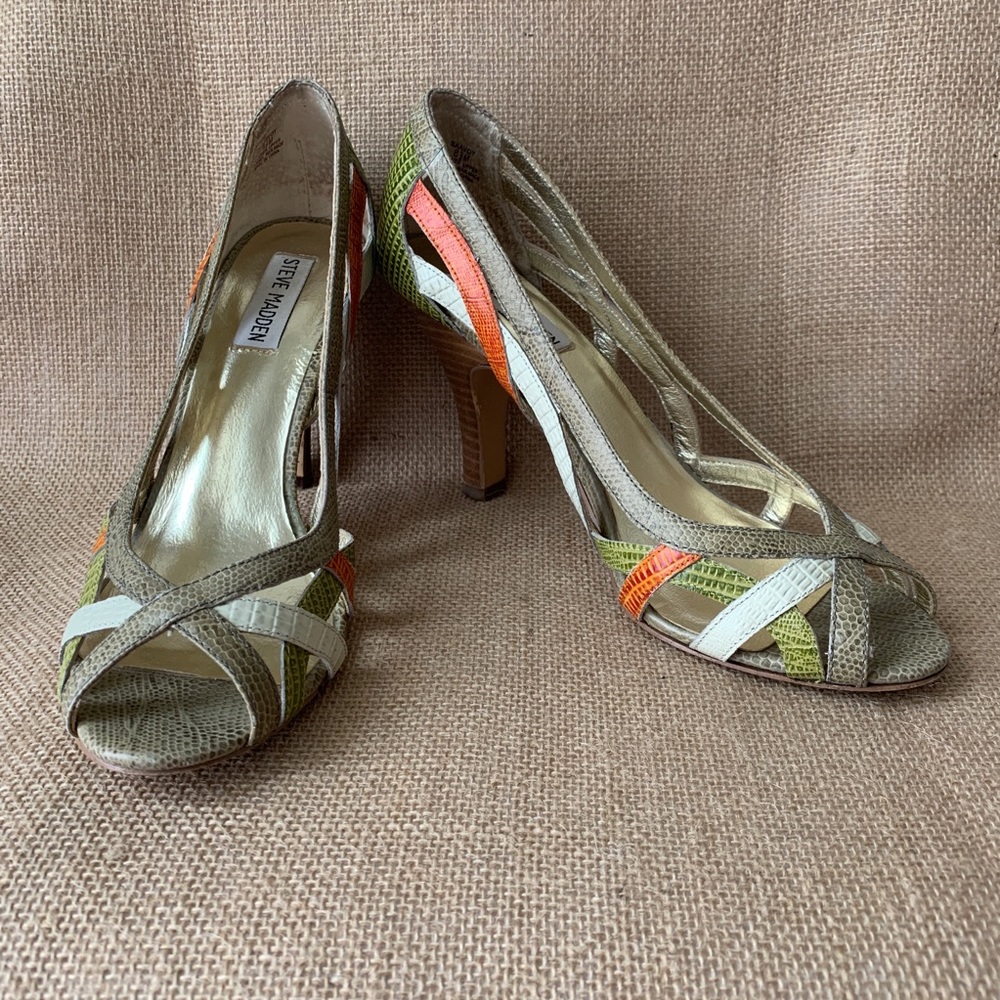 Steven Madden Saavoy heels in multi bright